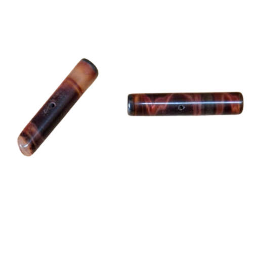 Red Tiger Eye cylindrical stick bead, 18x 5mm, hole is through middle of the bead 0.6mm