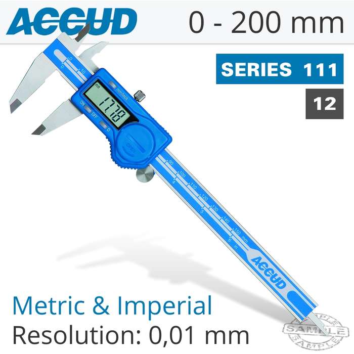 ACCUD DIG. CALIPER 200MM- AC111-008-12