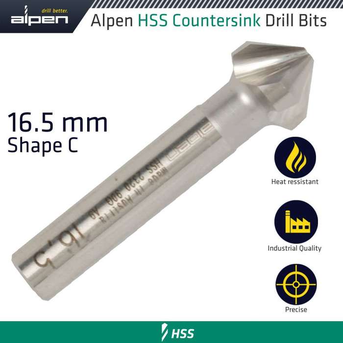 ALPEN - HSS COUNTERSINK 90 16.5 DIN 335 SHAPE CALP23200165