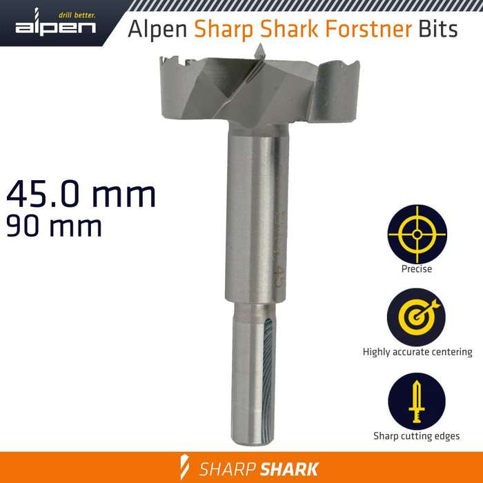 ALPEN - FORSTNER DRILL BIT SHARP SHARK 45MMALP239045