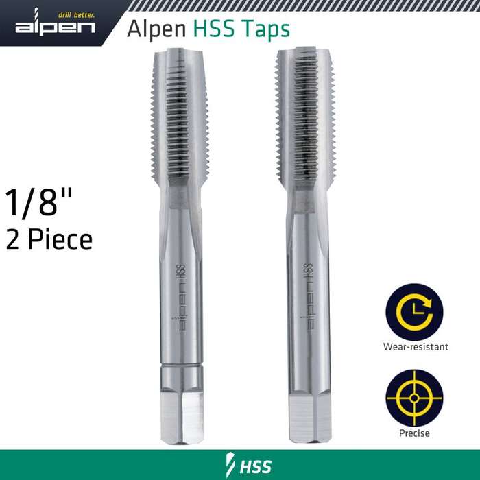 ALPEN - HSS HAND TAP SET IMPERIAL G 1/8"  POUCHEDALP7060160