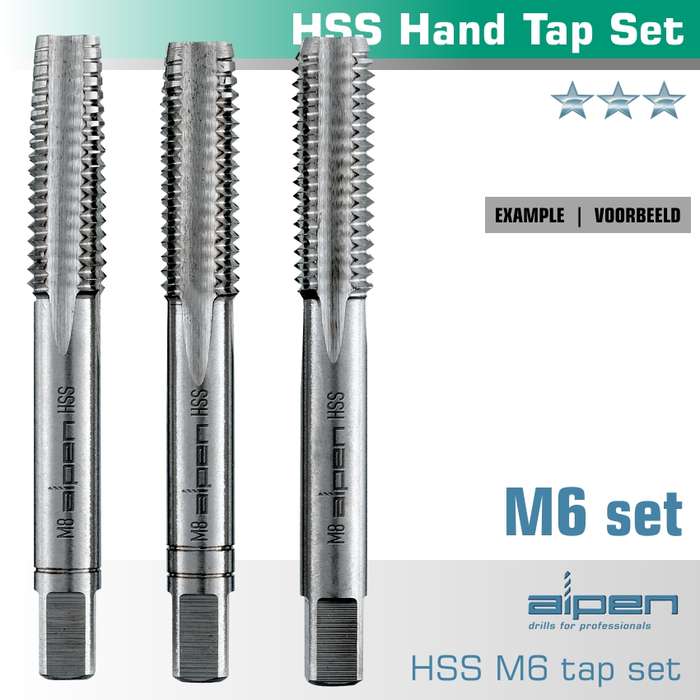 ALPEN - HAND TAP SET IN POUCH M6 HSS 1.0MM PITCHALP70706