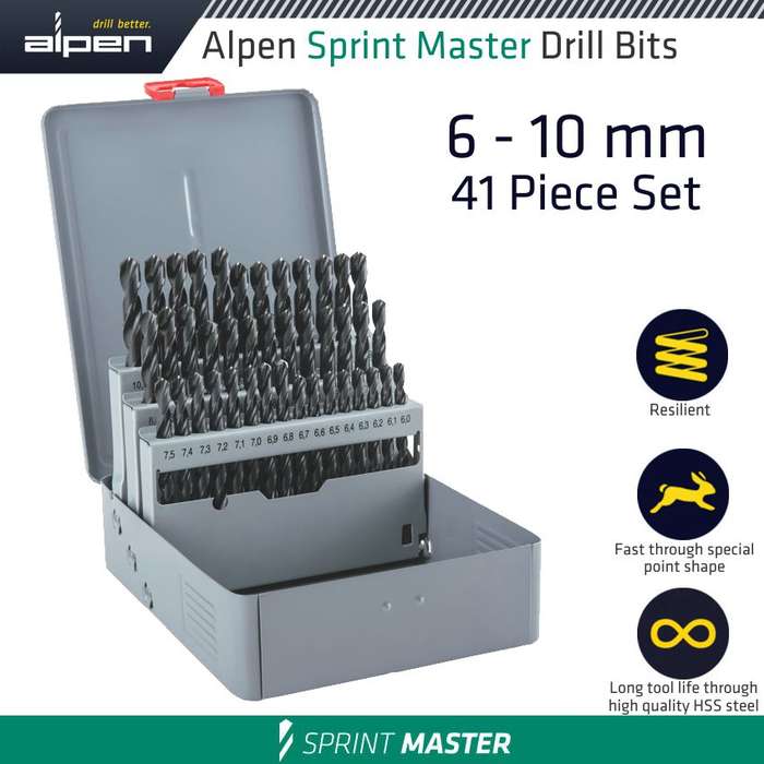 ALPEN - SPRINT MASTER 41 PCS SET KM41 6.0 - 10 X 0.1MM METAL CASEALP8103611