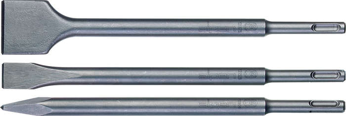 ALPEN - SDS CHISEL SET PLASTIC TUBE POINT X250MM FLAT 20X250 FLAT 40X250ALP980000031