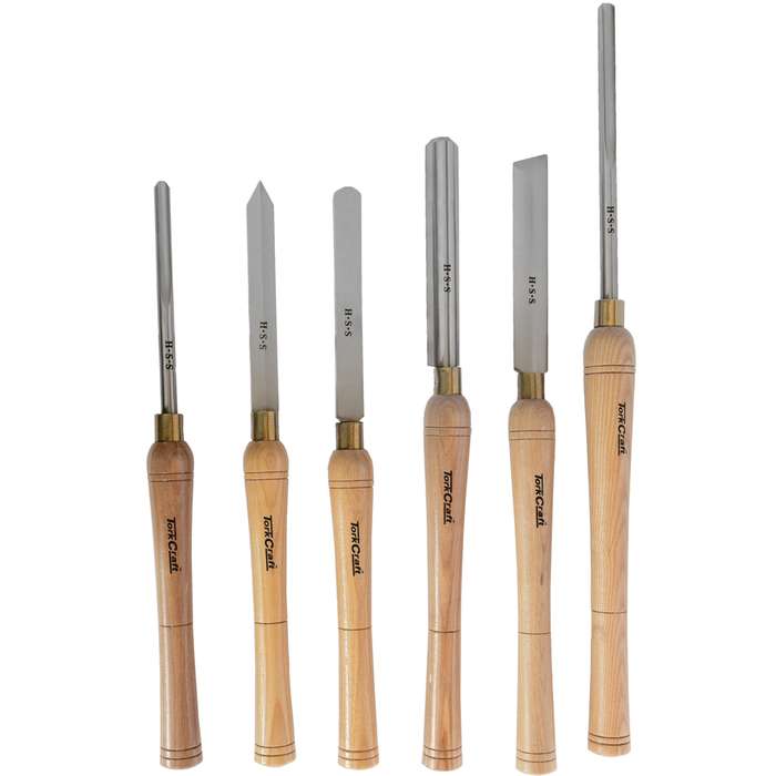 TORK CRAFT - CHISEL SET WOOD TURNING HSS 6 PIECE WOODEN CASE   CH10002