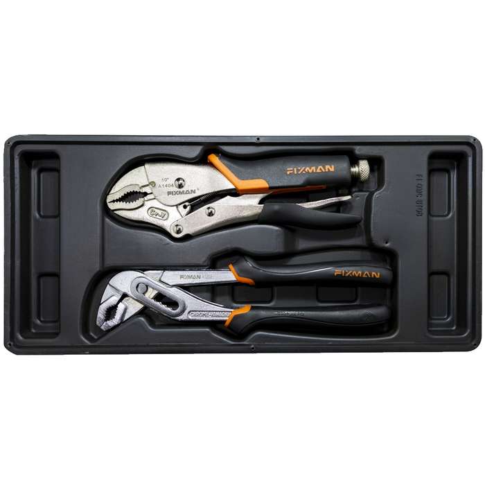 FIXMAN TRAY 2 PIECE PLIER SET GROOVE JOINT PLIERS 10"  AND LOCK GRIP PLFIX F1BT08
