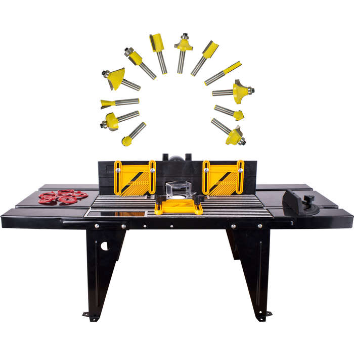 TORK CRAFT - ROUTER TABLE RT001 C/W 12PC 1/4 SHANK ROUTER BIT SET DY012B AGTORKIT004
