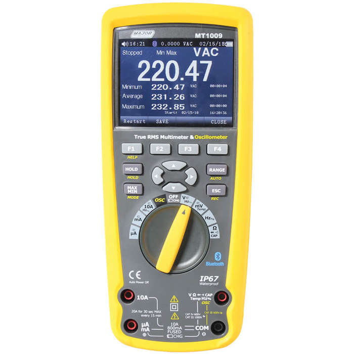 MAJOR-TECH - Bluetooth IP67 Oscilloscope & TRMS MultimeterMT1009