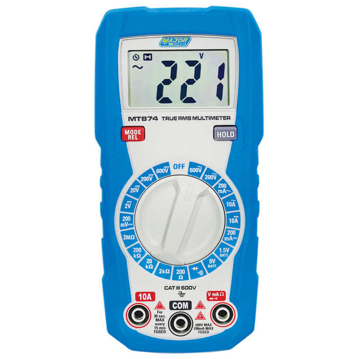 MAJOR-TECH - 600V AC/DC TRMS Compact Multimeter, CAT III 600VMT874