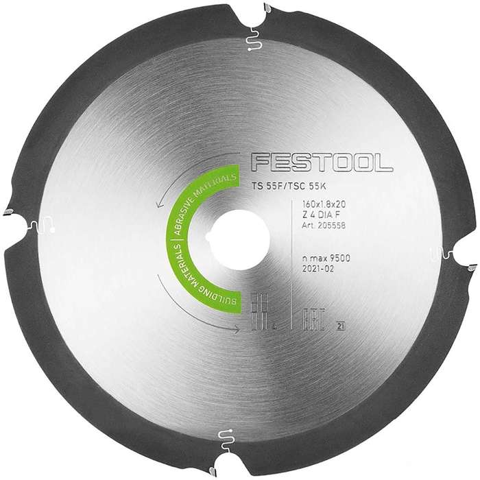 FESTOOL - DIAMOND CIRUCLAR SAW BLADE ABRASIVE MATERIALS 160X1,8X20 F4FES205558
