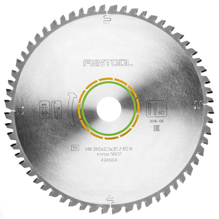 FESTOOL UNIVERSAL SAW BLADE 260X2,5X30 W60     FES494604