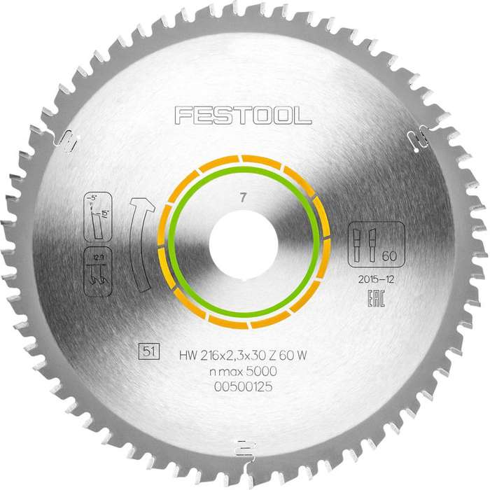 FESTOOL FINE TOOTH SAW BLADE 216X2,3X30 W60    FES500125