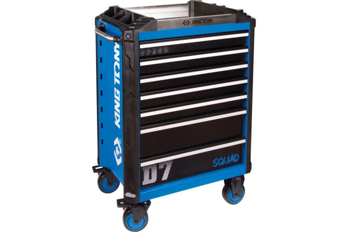 KING TONY - SQUAD BOX 286pc 7 DRAWER TOOL TROLLEY - 9SQ-010MRV-BK