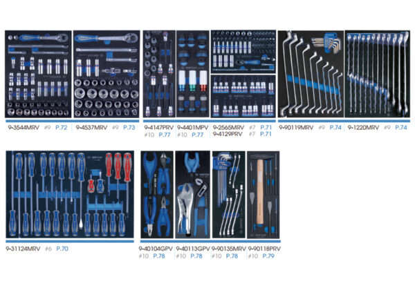 KING TONY - SQUAD BOX 286pc 7 DRAWER TOOL TROLLEY - 9SQ-010MRV-BK