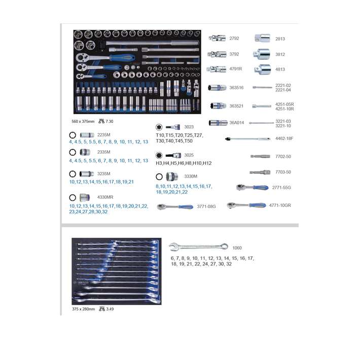 KING TONY - Tool Trolley set 164pcs - 936-008MRV