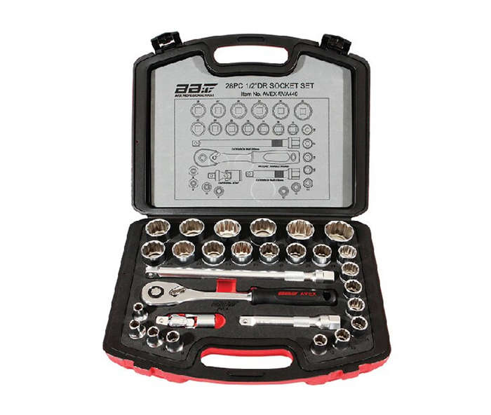 Avex Professional Tools - 29 Piece Socket Set 1/2" Dr 8 - 32mm - AT-02-449