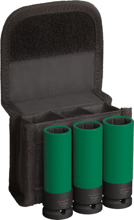 BOSCH PROFESSIONAL - PRO Impact Socket 1/2" Extra Deep 3-PC Set - 2608003033