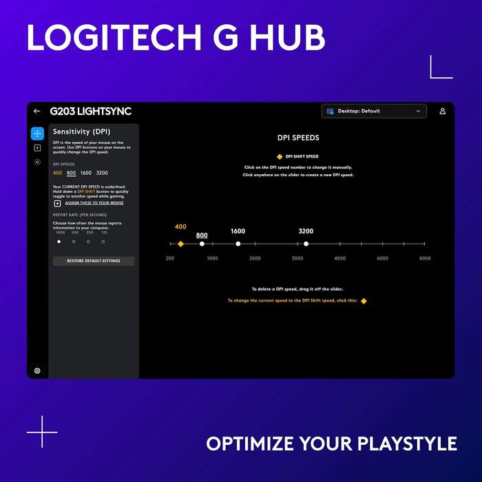 Logitech G203 Lightsync Mouse Black
