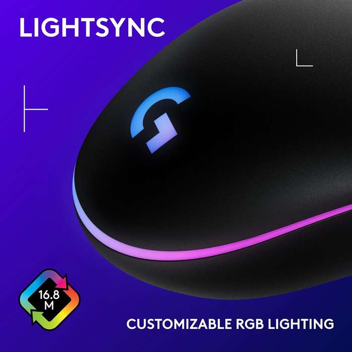 Logitech G203 Lightsync Mouse Black