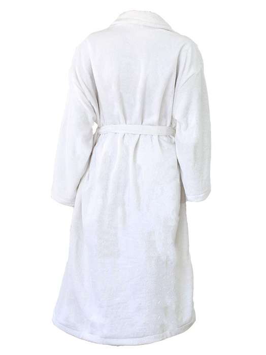 Bunty's Bathrobe - Velour - Shawl Collar - White