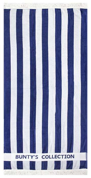 Bunty's Beach Towel 0800 - Design 012 - 90x180cms - Bunty's Collection Cabana Fringe - 800gms