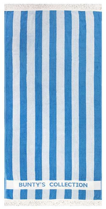 Bunty's Beach Towel 0800 - Design 012 - 90x180cms - Bunty's Collection Cabana Fringe - 800gms