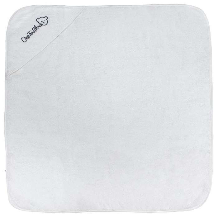 Bunty's Baby Hooded Towel - Design 006 - 090x090cms - 380GSM - 01 Pc Pack - 123 - White - Slightl...