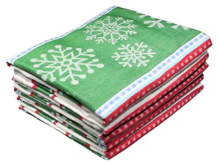 Bunty's Kitchen Towel - Design 2529 - 046x070cms - (05 Pc Pack) - Snowflakes