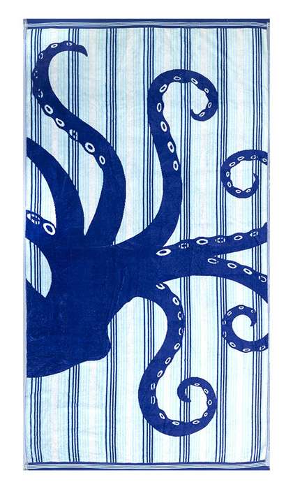 Bunty's Beach Towel 0700 - Design  333 - 094x176cms - 675GMS - Octopus Estate Blue