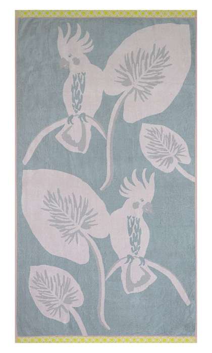 Bunty's Beach Towel 0700 - Design  347 - 094x176cms - 675GMS - Plants Ghost Gray