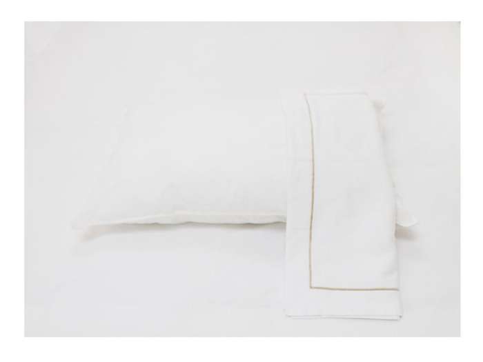 Rey's Fine Linen - Premium Collection - Oxford Beige Satin Stitch Pillow Cover Set
