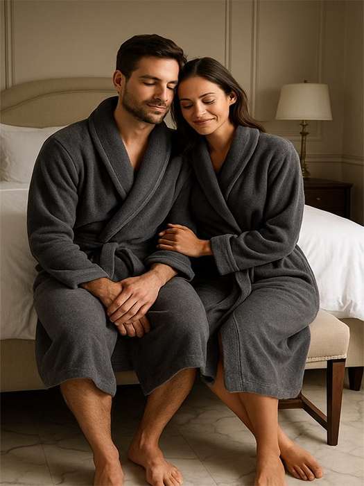 Bunty's Bathrobe - Terry - Shawl Collar - Plush 450 GSM