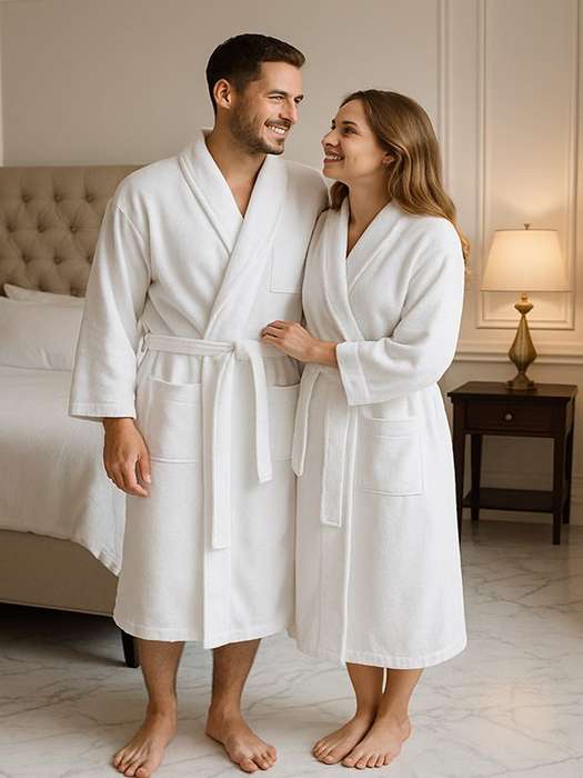 Bunty's Bathrobe - Terry - Shawl Collar - Plush 450 GSM