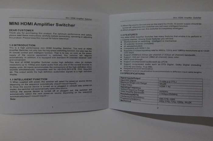 VC HDMI Switch 3 In To 1 Out with Remote