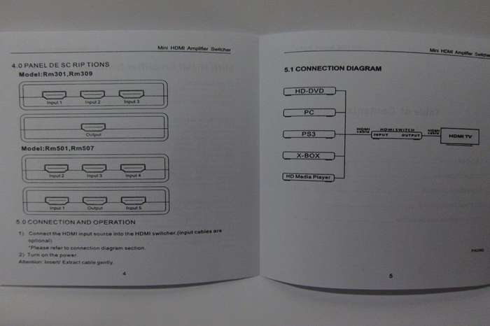 VC HDMI Switch 3 In To 1 Out with Remote