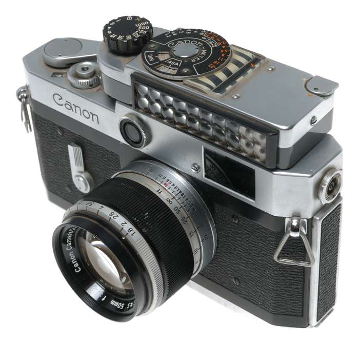 Canon P Camera rangefinder with Leica screw mount 1.8/50mm lens cased