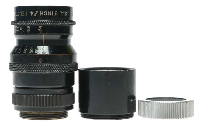 Bell Howell 3 inch f/4 Telate Cine Lens C-Mount for Bolex Beaulieu