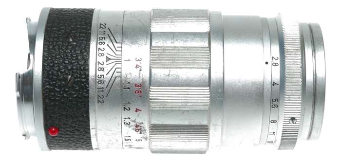 Leica Elmarit 90mm f/2.8 LTM LTM/M39 Silver camera lens