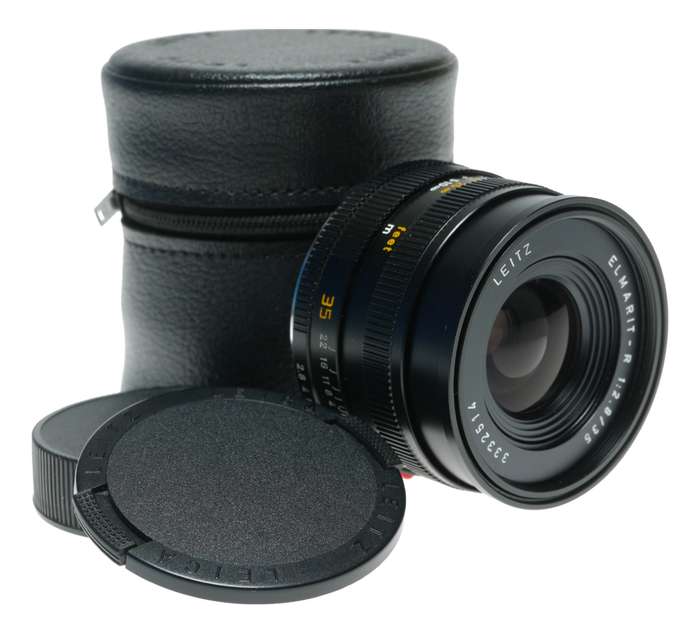 Leica Elmarit-R 35mm SLR f/2.8 3-Cam Lens caps case