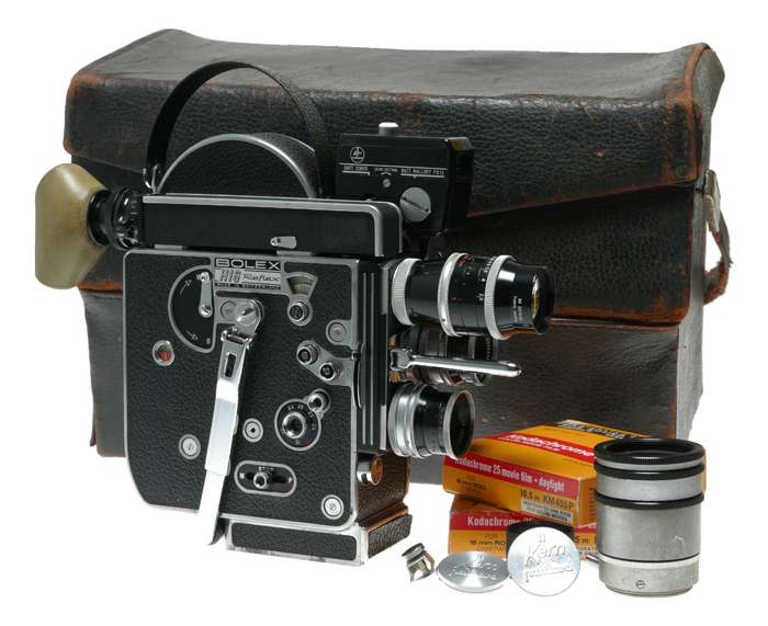 Bolex H16 Reflex Cine Camera Kit Rex 4 Meter Lenses