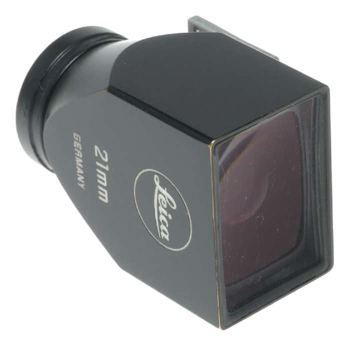 Leica bright line view finder 21mm wide angle lens black paint 12024 used