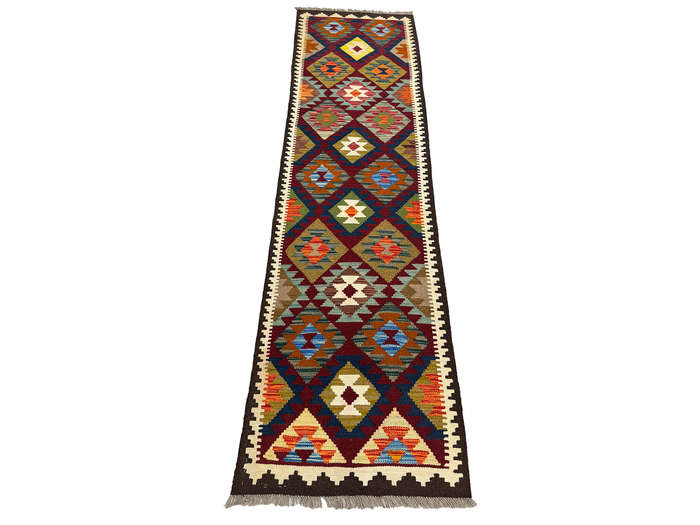 Stunning Afghan Maimana Kilim Runner - 291 x 78 CM