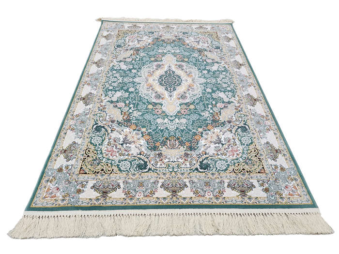 Persian Green Machine Made Carpet-180 x 120 CM
