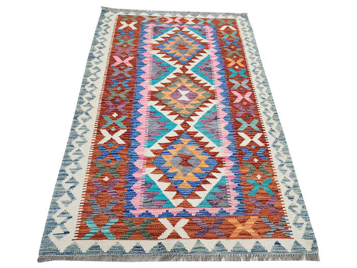 Stunning Afghan Handmade Choubi kilim 179 x 119 CM