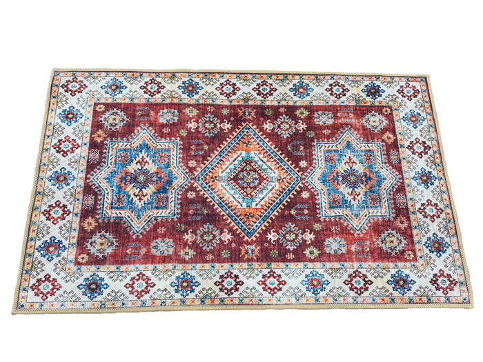 Small Kazac Style Velvet Machine Made Carpet - 80 x 50 CM