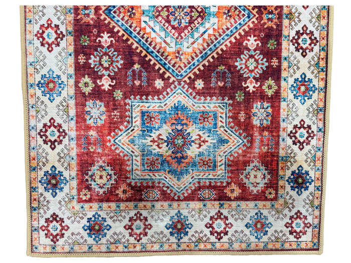 Small Kazac Style Velvet Machine Made Carpet - 80 x 50 CM