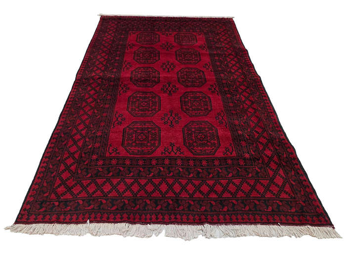 Stunning Red Afghan Handmade Carpet - 251 x 161 CM