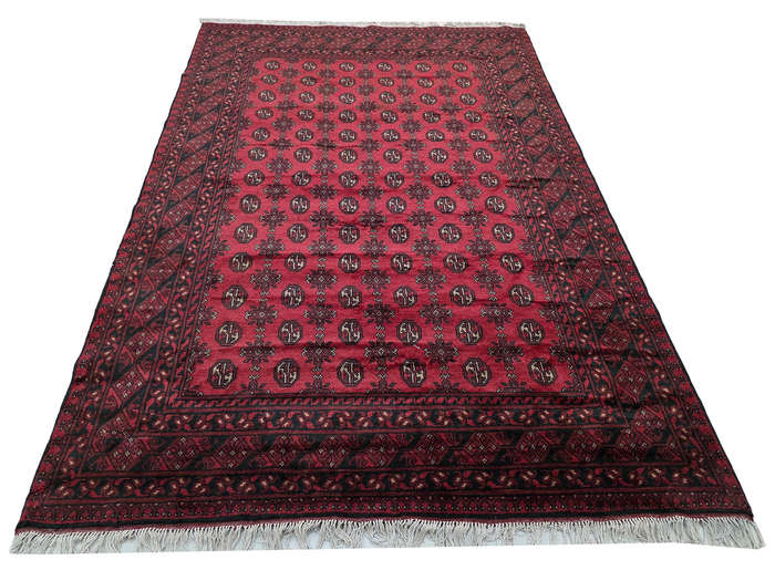 Fine Quality Red Afghan Handmade Carpet - 297 x 197 CM