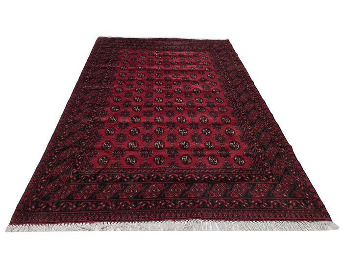 Fine Quality Red Afghan Handmade Carpet - 297 x 197 CM