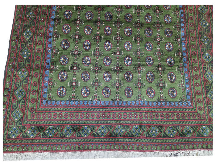 Green Afghan Kunduz Handmade Carpet - 299 x 206 CM